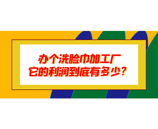 辦個洗臉巾加工廠，它的利潤到底有多少？